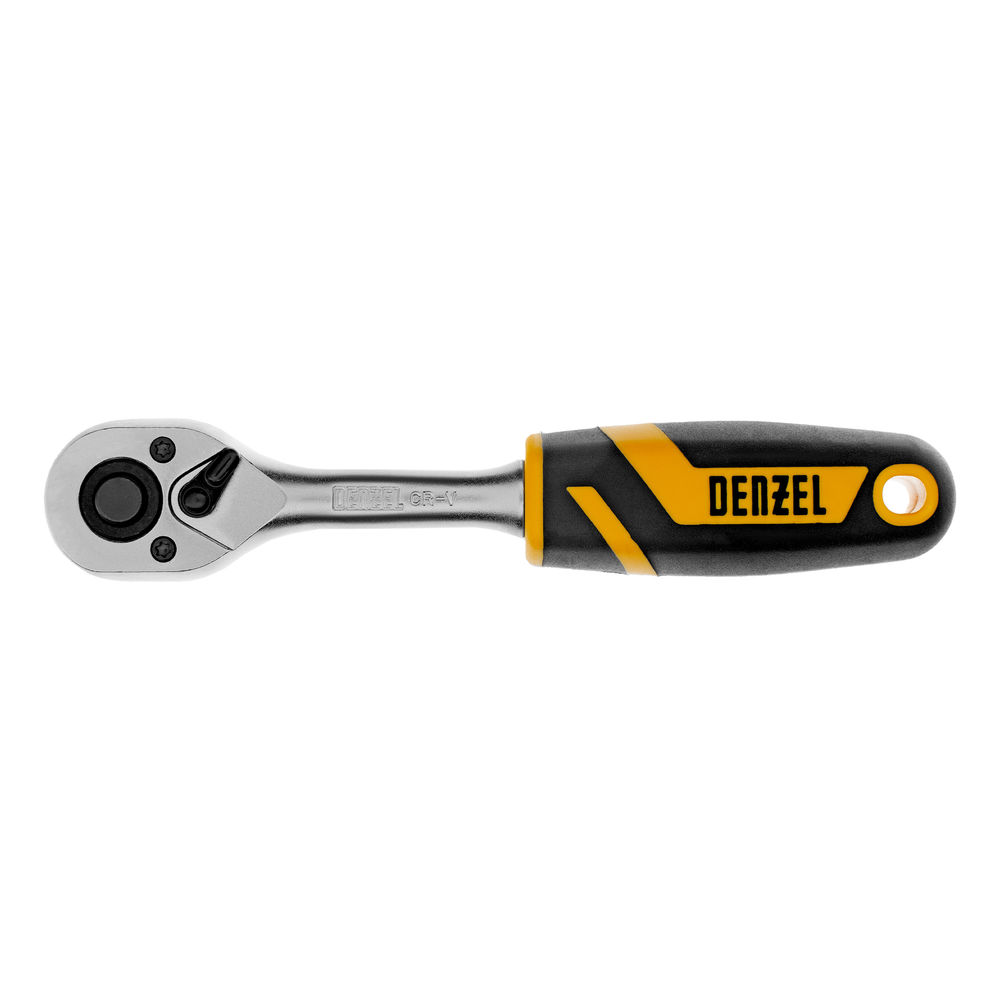 Ключ-трещотка 1/4, 90 зубьев, с быстрым сбросом, CrV Denzel