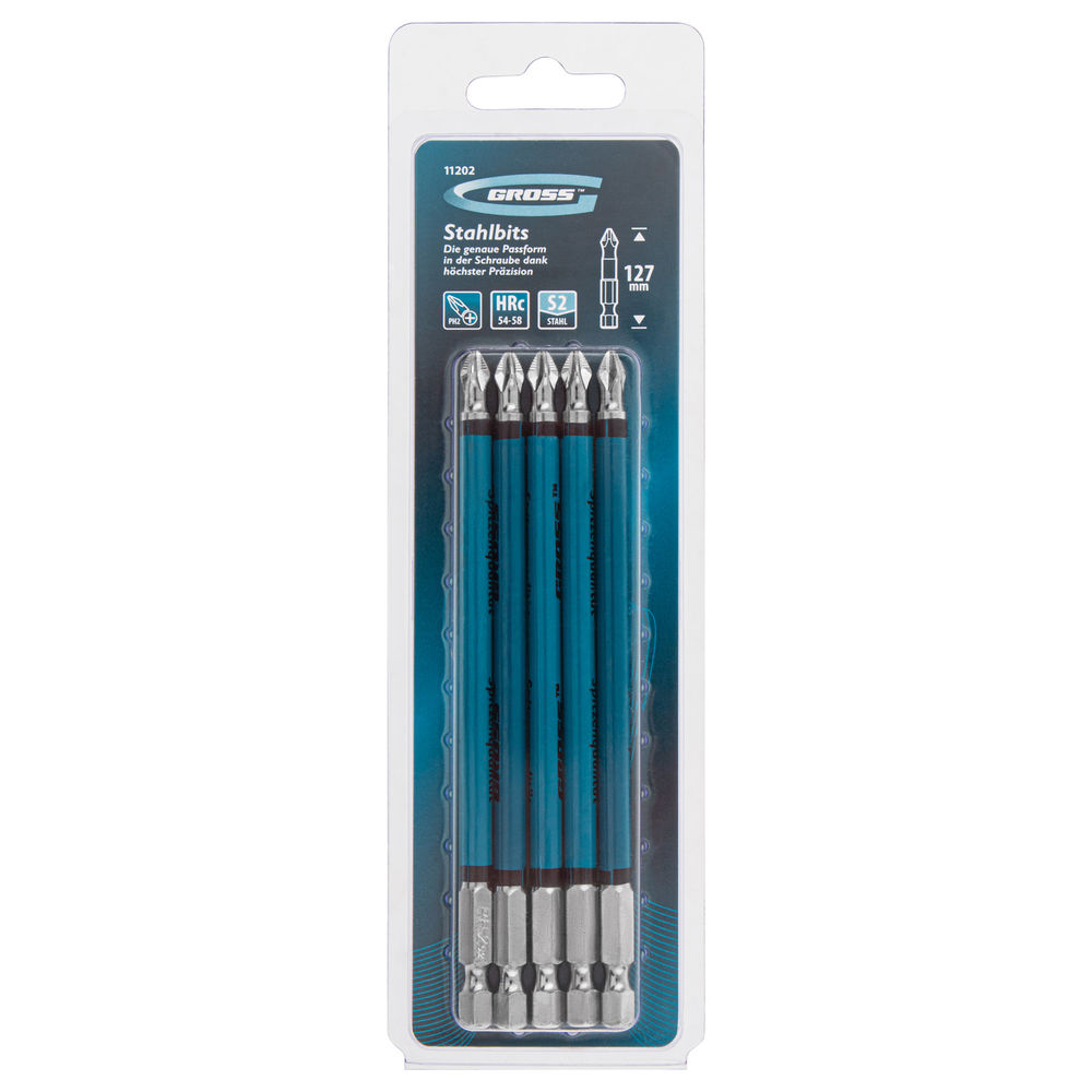 Бита PH2 х 127, сталь S2, 5 шт. Gross (11202)