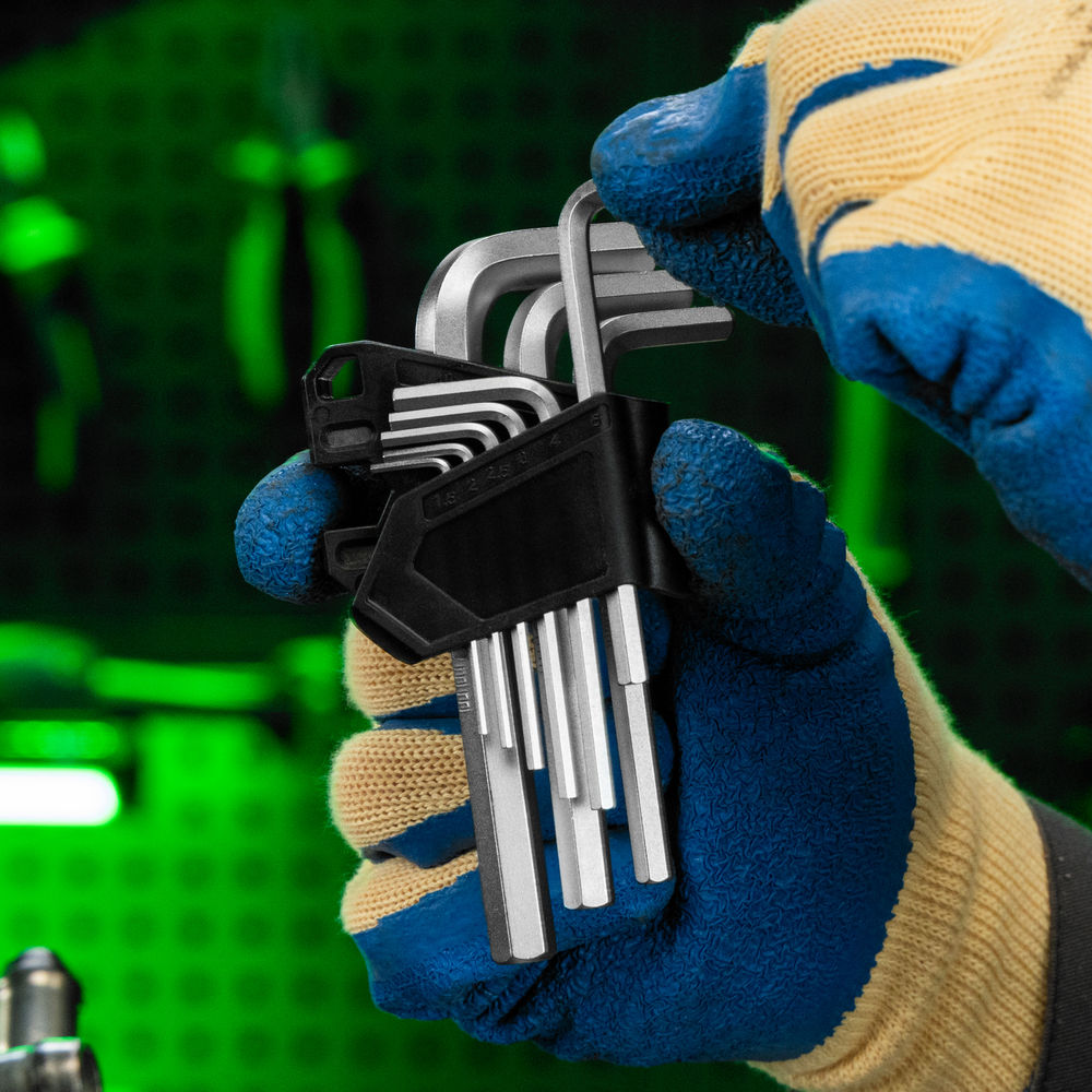 Набор ключей имбусовых, HEX, 1,5-10 мм, CrV, 9 шт. Сибртех