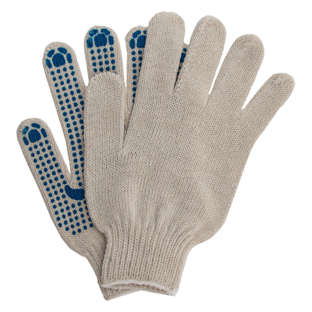 Перчатки х/б, ПВХ покрытие, Точка, 7 класс Сибртех (67703)