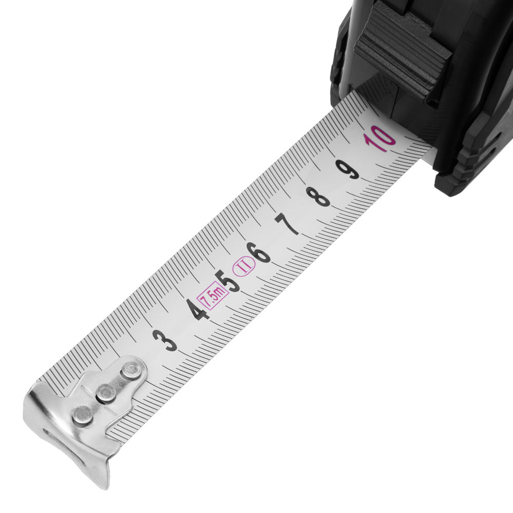 Рулетка Black,7,5 м х 25 мм,обрезиненный корпус Matrix