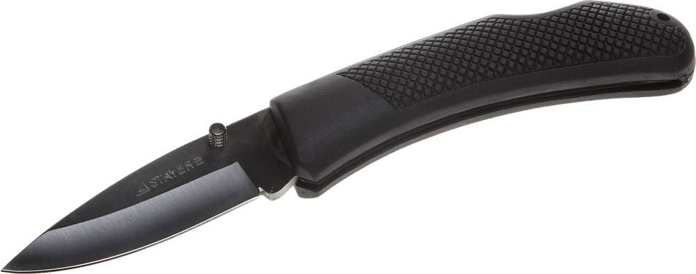 Нож складной 82 мм большой с обрезиненной ручкой STAYER 47600-2