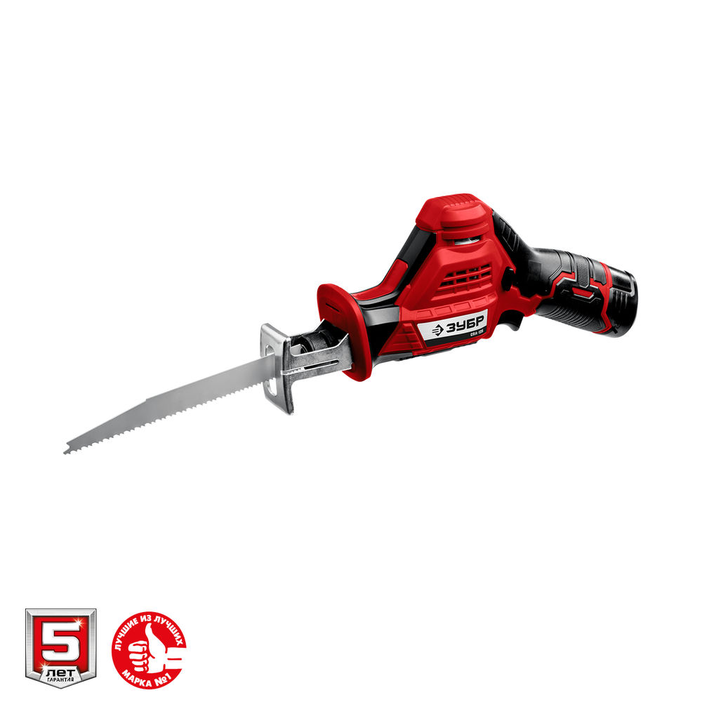 Сабельная пила 12 В 80 мм 1 АКБ 2 А·ч ЗУБР С1-12 СПЛ-125-21