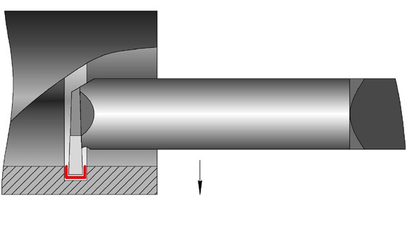 Резец токарный канавочный для внутренних канавок 25х25х240 a=5,5 ВК8 КИЗ