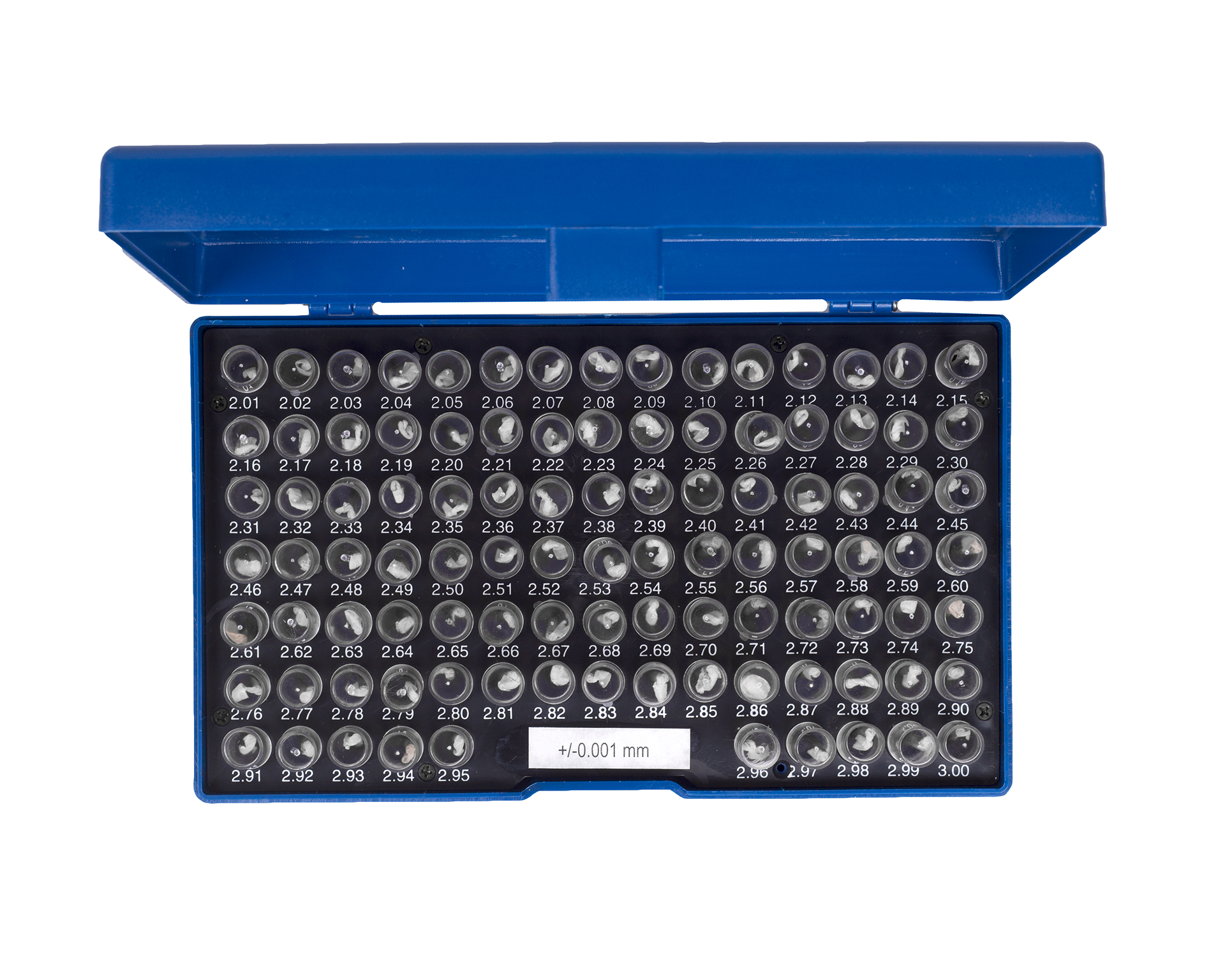 Набор гл.калибр. 2.01-3.0 +/-0.001 100шт Микрон