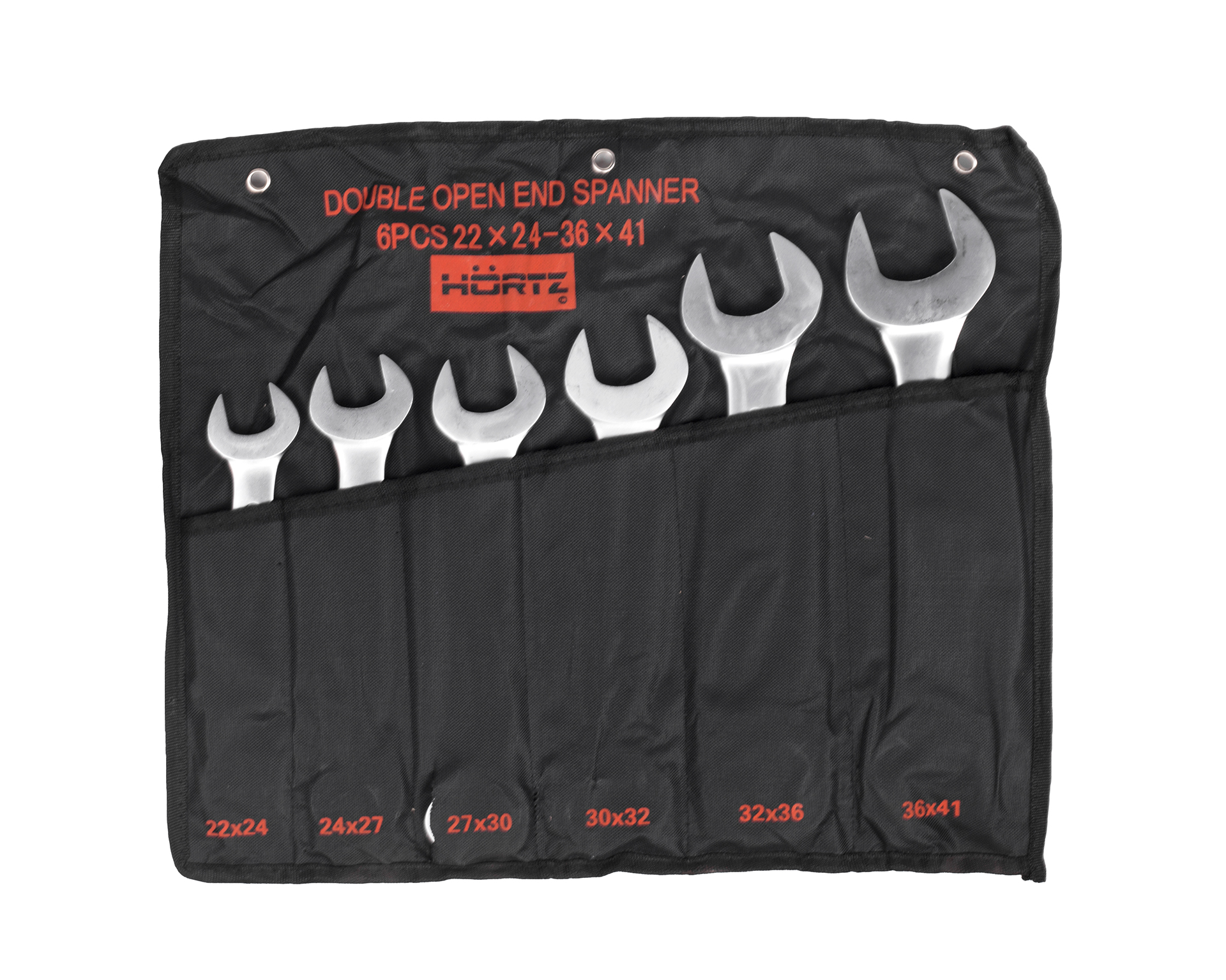 Набор ключей гаечных (рожковых) двусторонних 6 шт. (22-41) хром. HORTZ