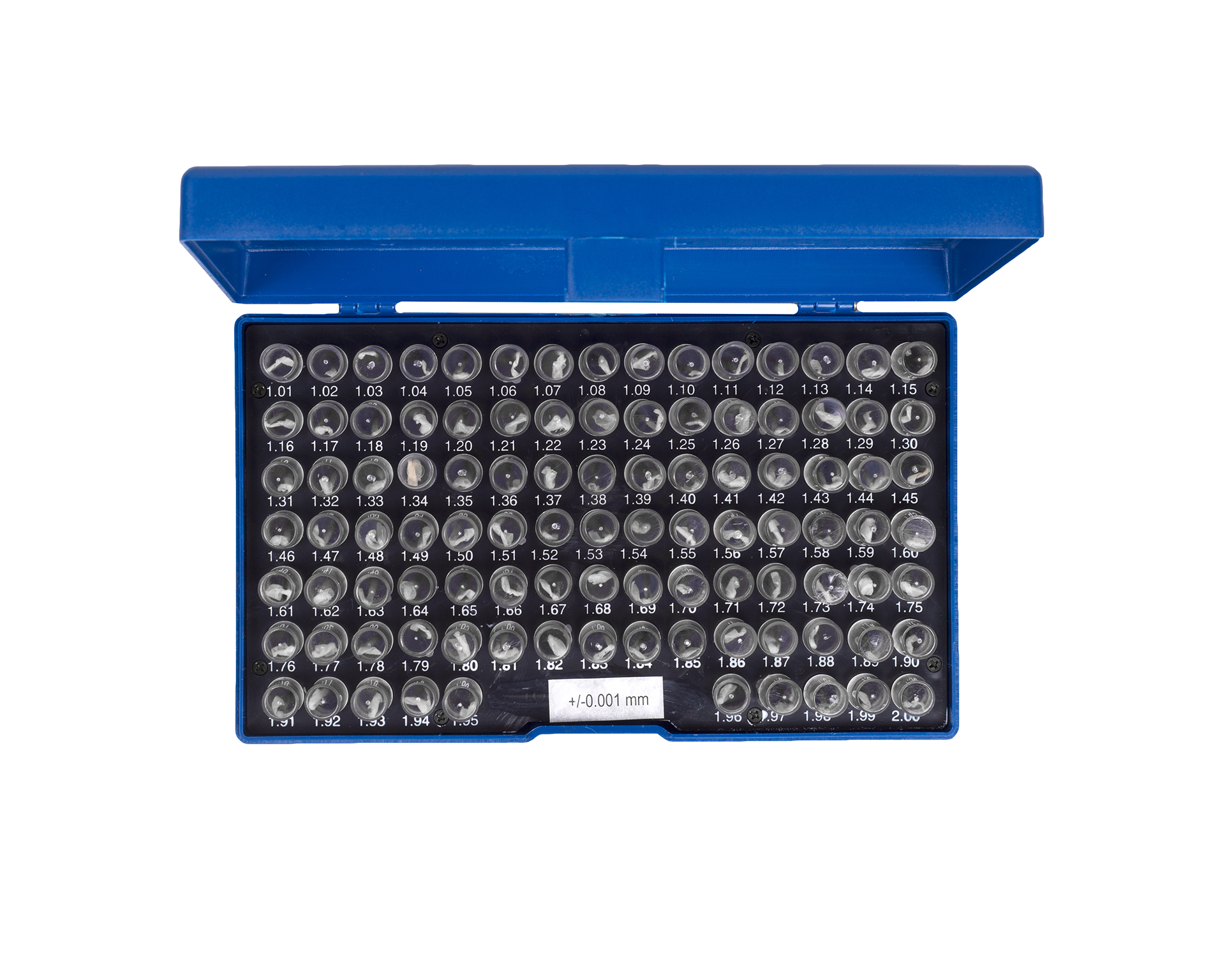 Набор гл.калибр. 1.01-2.0 +/-0.001 100шт Микрон