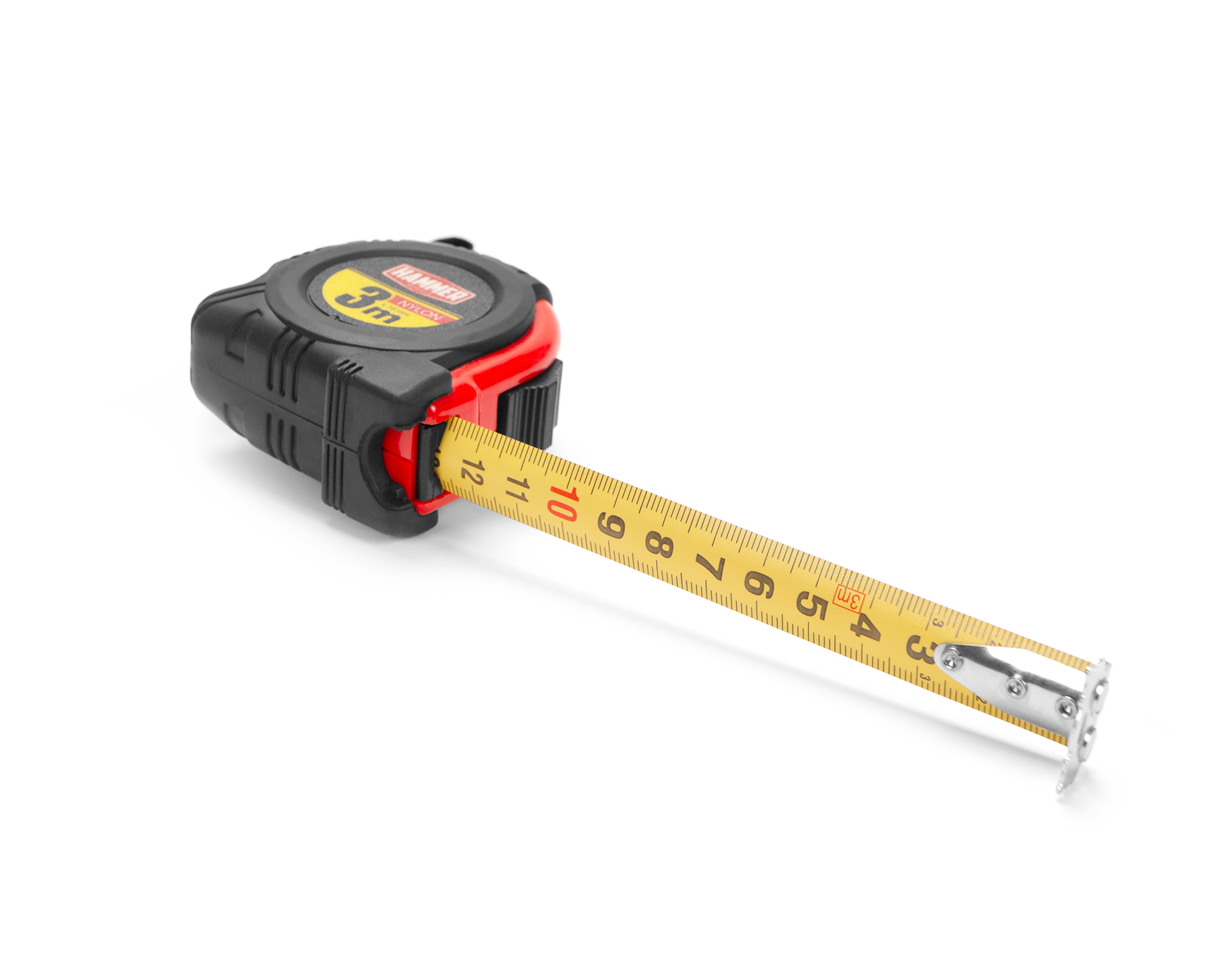 Рулетка 3м с держателем, обрез. 16мм, двухстронняя шкала, с магнитом, Hammer 601-067