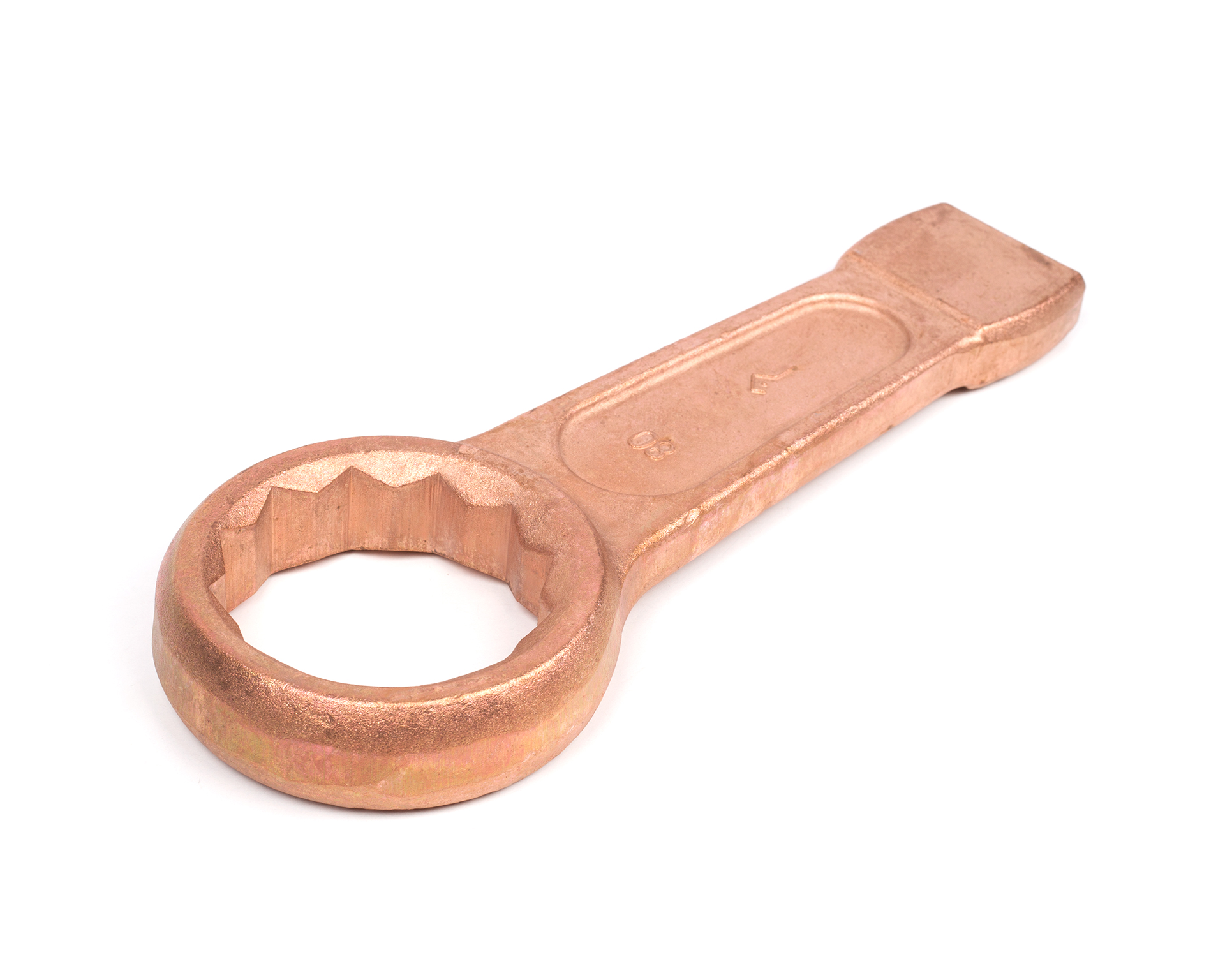 Ключ накидной односторонний ударный 80 мм омеднение